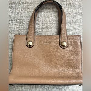 kate spade  tan pebbled Leather tote/ crosssbody with Gold Accents